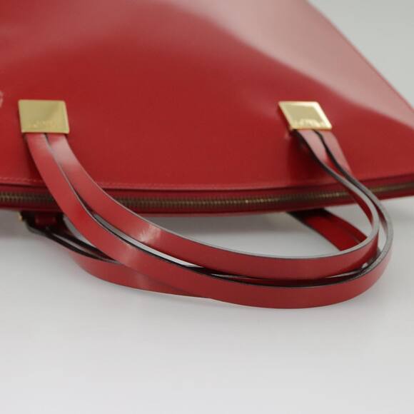 CELINE Hand Bag Patent Leather Red Gold - Picture 7 of 13